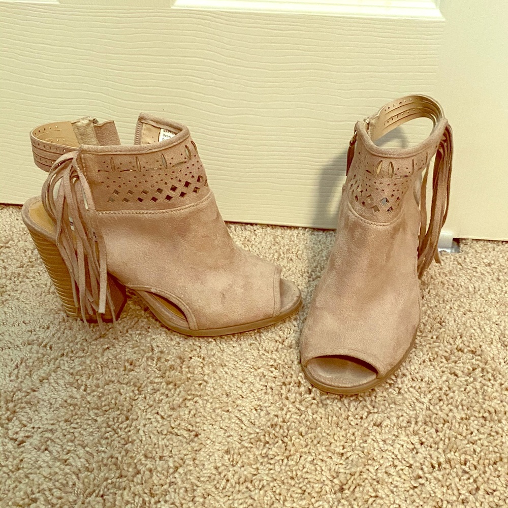 Taupe Cut-Out Booties